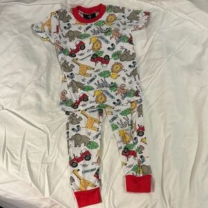 Kids Animal Print Pajamas with Red Accents